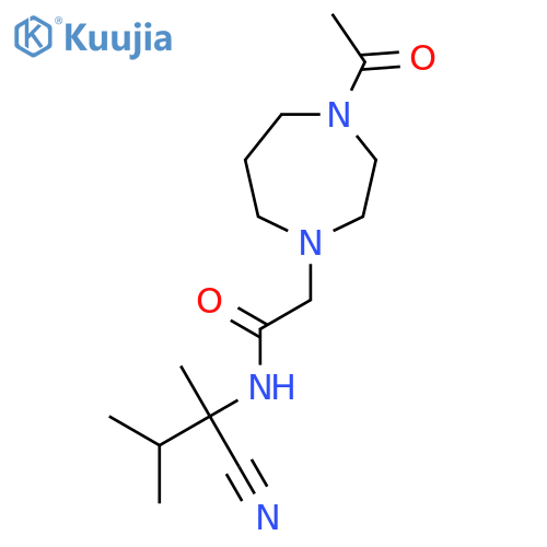 2-(4-acetyl-1,4-diazepan-1-yl)-N-(1-cyano-1,2-dimethylpropyl)acetamide structure
