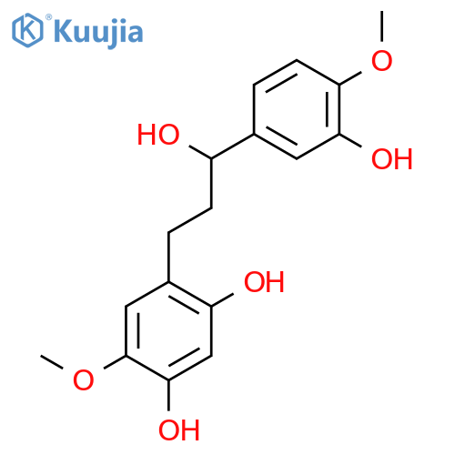 1-(3-hydroxy-4-methoxyphenyl)-3-(2,4-dihydroxy-5-methoxyphenyl)propan-1-ol structure