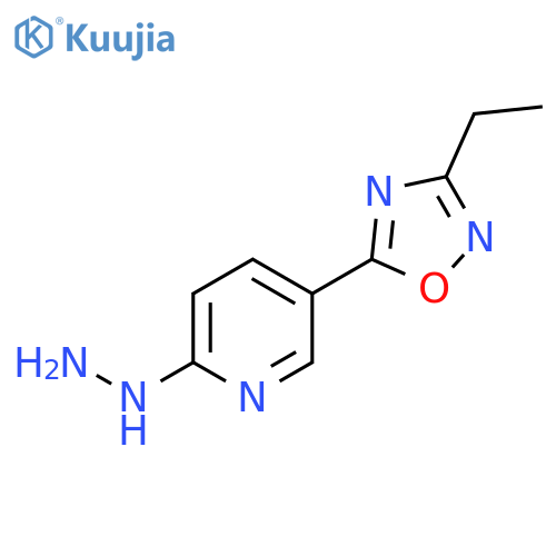 [5-(3-ethyl-1,2,4-oxadiazol-5-yl)pyridin-2-yl]hydrazine structure