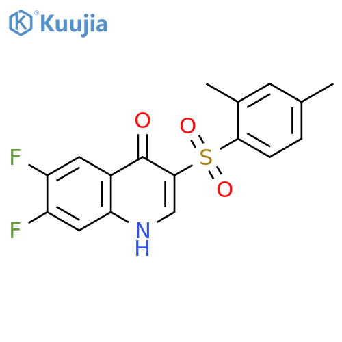 3-(2,4-dimethylbenzenesulfonyl)-6,7-difluoro-1,4-dihydroquinolin-4-one structure