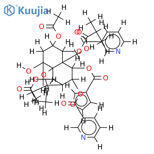 2alpha,6beta-diacetoxy-13-isobutanoyloxy-9beta-(3-furancarbonyloxy)-4beta-hydroxy-1alpha,8alpha-bis(nicotinoyloxy)-beta-dihydroagarofuran structure