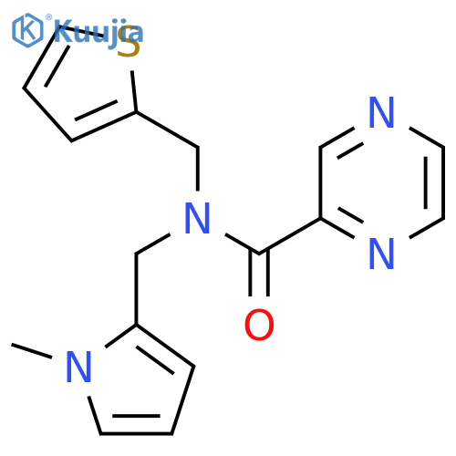 N-(1-methyl-1H-pyrrol-2-yl)methyl-N-(thiophen-2-yl)methylpyrazine-2-carboxamide structure