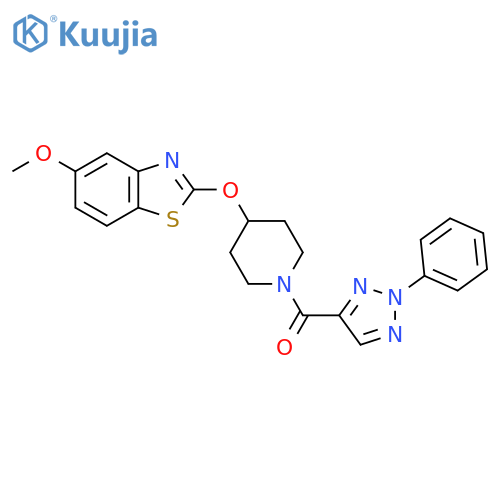 5-methoxy-2-{1-(2-phenyl-2H-1,2,3-triazole-4-carbonyl)piperidin-4-yloxy}-1,3-benzothiazole structure