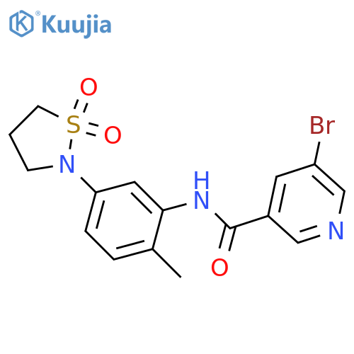 5-bromo-N-5-(1,1-dioxo-1lambda6,2-thiazolidin-2-yl)-2-methylphenylpyridine-3-carboxamide structure
