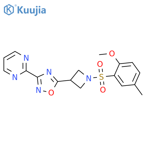2-{5-1-(2-methoxy-5-methylbenzenesulfonyl)azetidin-3-yl-1,2,4-oxadiazol-3-yl}pyrimidine structure