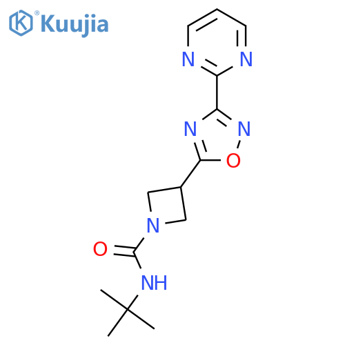 N-tert-butyl-3-3-(pyrimidin-2-yl)-1,2,4-oxadiazol-5-ylazetidine-1-carboxamide structure