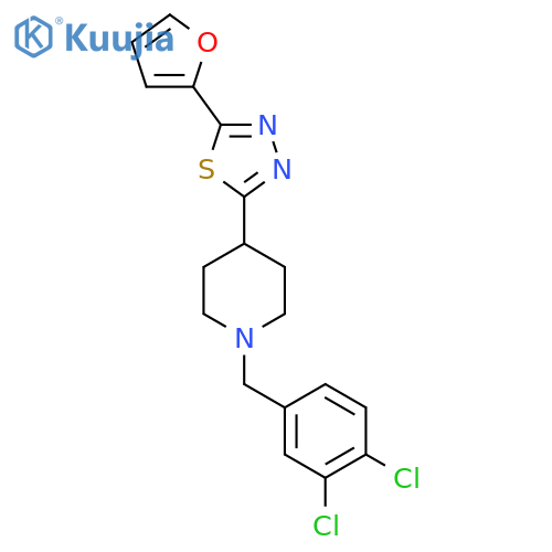 1-(3,4-dichlorophenyl)methyl-4-5-(furan-2-yl)-1,3,4-thiadiazol-2-ylpiperidine structure