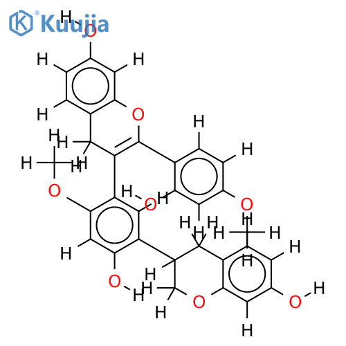 4',4''-(R)-Di-Me ether-2',4',7-Trihydroxy-3-(2',4',7-trihydroxyisoflavan-5'-yl)-2-flavene structure