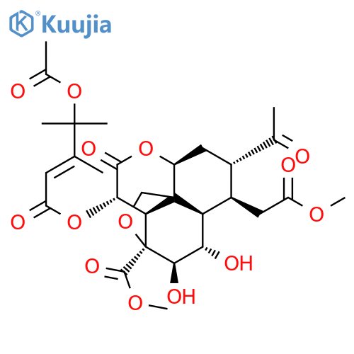 3,10-Ethano-1H,8H-furo[3,4-d][1]benzopyran-9-aceticacid,8-acetyl-4-[[(2E)-4-(acetyloxy)-3,4-dimethyl-1-oxo-2-pentenyl]oxy]octahydro-11,12-dihydroxy-3-(methoxycarbonyl)-9-methyl-5-oxo-,(3S,3aS,4R,6aR,8R,9R,10S,10aR,11R,12S)- (9CI) structure