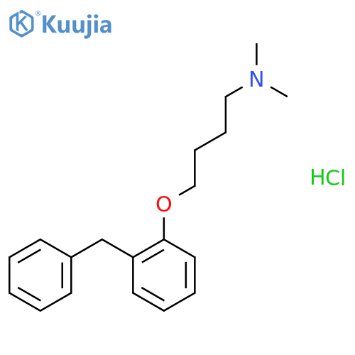 4-(2-benzylphenoxy)-N,N-dimethylbutan-1-amine hydrochloride (1:1) structure