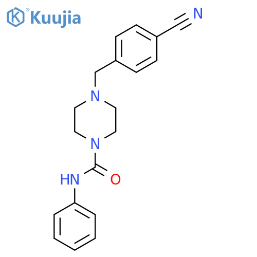 4-[(4-cyanophenyl)methyl]-N-phenylpiperazine-1-carboxamide structure