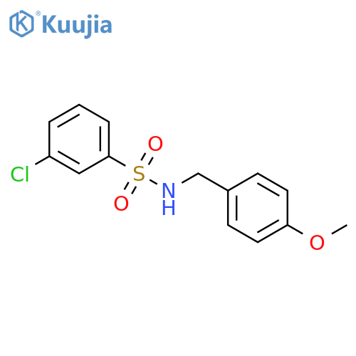 3-chloro-N-[(4-methoxyphenyl)methyl]benzene-1-sulfonamide structure