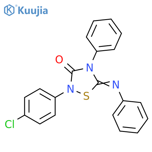 1,2,4-Thiadiazol-3(2H)-one,2-(4-chlorophenyl)-4-phenyl-5-(phenylamino)- structure