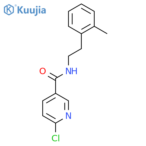 6-chloro-N-2-(2-methylphenyl)ethylpyridine-3-carboxamide structure