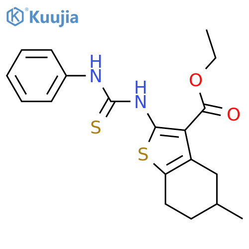 ethyl 5-methyl-2-[(phenylcarbamothioyl)amino]-4,5,6,7-tetrahydro-1-benzothiophene-3-carboxylate structure