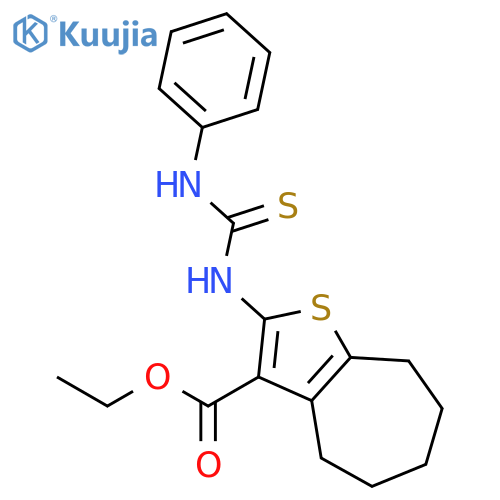 ethyl 2-[(phenylcarbamothioyl)amino]-5,6,7,8-tetrahydro-4H-cyclohepta[b]thiophene-3-carboxylate structure