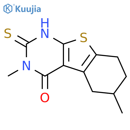3,6-dimethyl-2-thioxo-2,3,5,6,7,8-hexahydro[1]benzothieno[2,3-d]pyrimidin-4(1H)-one structure