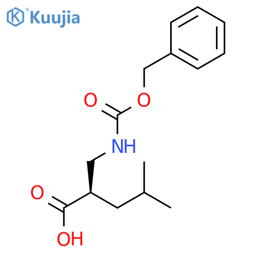 (R)-2-((((benzyloxy)carbonyl)amino)methyl)-4-methylpentanoic acid structure