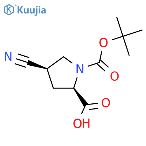 (2R,4R)-1-(Tert-butoxycarbonyl)-4-cyanopyrrolidine-2-carboxylic acid structure