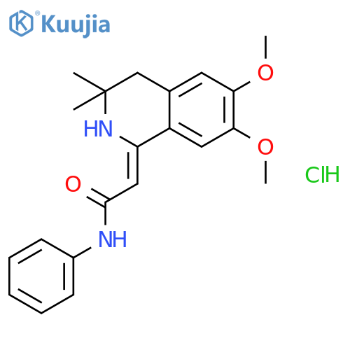 (2Z)-2-(6,7-dimethoxy-3,3-dimethyl-3,4-dihydroisoquinolin-1(2H)-ylidene)-N-phenylethanamide hydrochloride structure