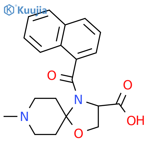8-Methyl-4-(naphthalene-1-carbonyl)-1-oxa-4,8-diazaspiro[4.5]decane-3-carboxylic acid structure
