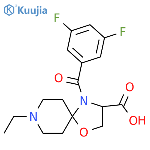 4-(3,5-Difluorobenzoyl)-8-ethyl-1-oxa-4,8-diazaspiro[4.5]decane-3-carboxylic acid structure