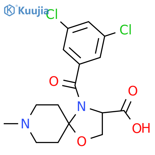 4-(3,5-Dichlorobenzoyl)-8-methyl-1-oxa-4,8-diazaspiro[4.5]decane-3-carboxylic acid structure