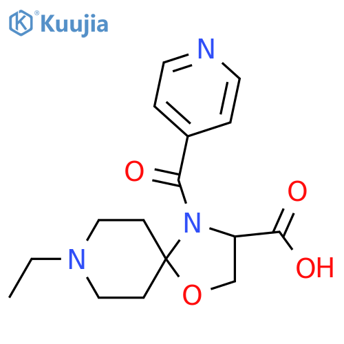 8-Ethyl-4-(pyridine-4-carbonyl)-1-oxa-4,8-diazaspiro[4.5]decane-3-carboxylic acid structure