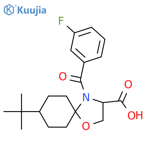8-Tert-Butyl-4-(3-fluorobenzoyl)-1-oxa-4-azaspiro[4.5]decane-3-carboxylic acid structure