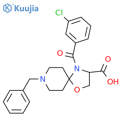 8-Benzyl-4-(3-chlorobenzoyl)-1-oxa-4,8-diazaspiro[4.5]decane-3-carboxylic acid structure