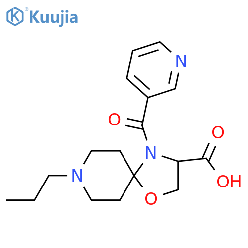 8-Propyl-4-(pyridine-3-carbonyl)-1-oxa-4,8-diazaspiro[4.5]decane-3-carboxylic acid structure