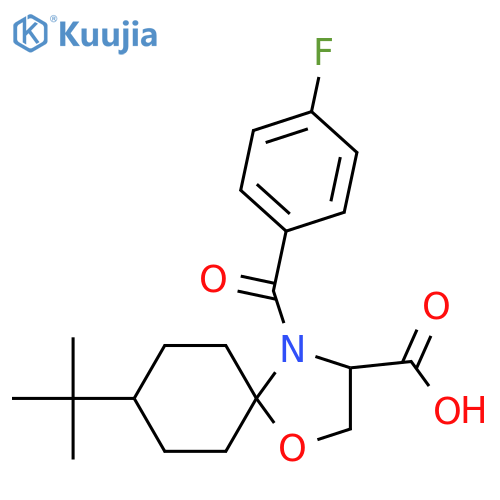 8-Tert-Butyl-4-(4-fluorobenzoyl)-1-oxa-4-azaspiro[4.5]decane-3-carboxylic acid structure