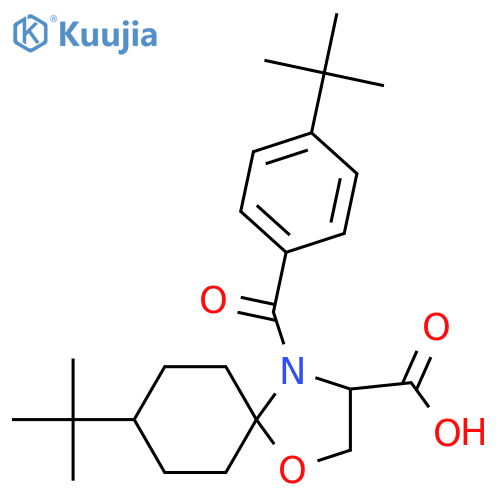 8-Tert-Butyl-4-(4-tert-butylbenzoyl)-1-oxa-4-azaspiro[4.5]decane-3-carboxylic acid structure