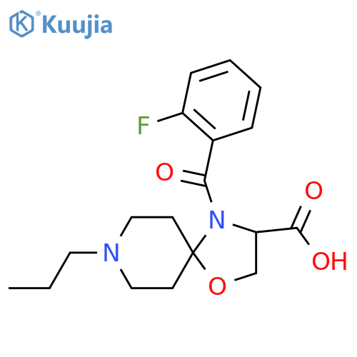 4-(2-Fluorobenzoyl)-8-propyl-1-oxa-4,8-diazaspiro[4.5]decane-3-carboxylic acid structure