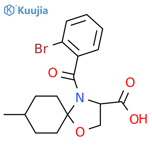 4-(2-Bromobenzoyl)-8-methyl-1-oxa-4-azaspiro[4.5]decane-3-carboxylic acid structure