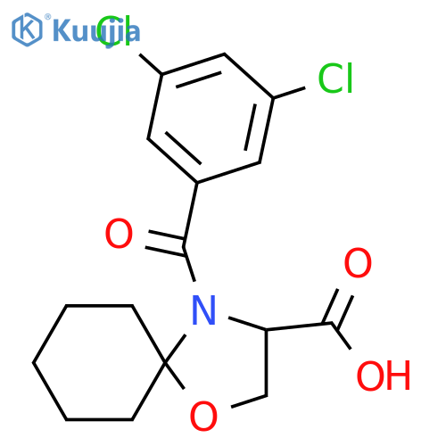 4-(3,5-Dichlorobenzoyl)-1-oxa-4-azaspiro[4.5]decane-3-carboxylic acid structure