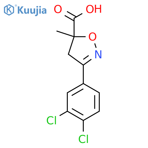 3-(3,4-Dichlorophenyl)-5-methyl-4,5-dihydro-1,2-oxazole-5-carboxylic acid structure