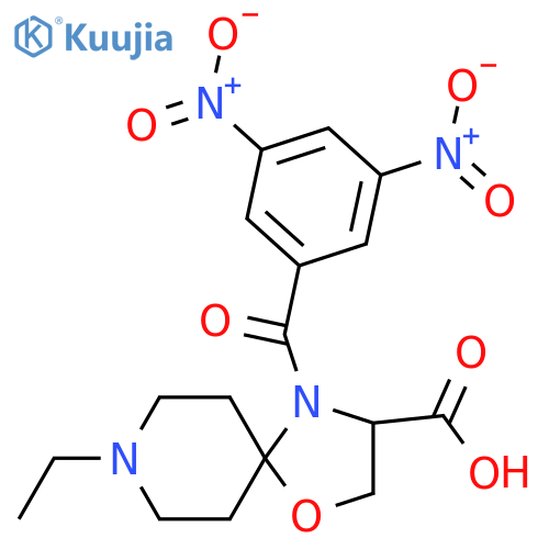 4-(3,5-Dinitrobenzoyl)-8-ethyl-1-oxa-4,8-diazaspiro[4.5]decane-3-carboxylic acid structure
