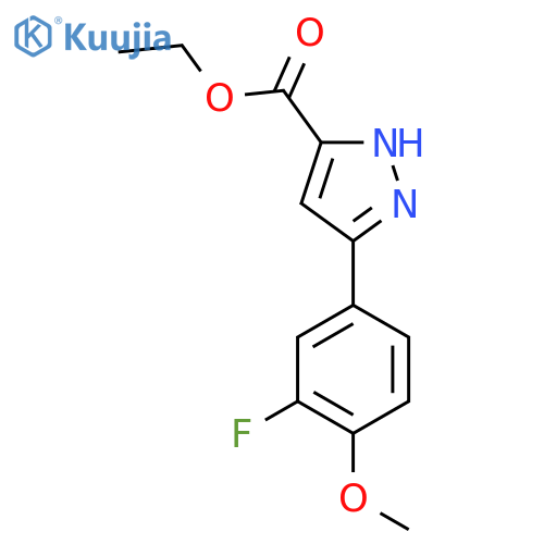 Ethyl 5-(3-fluoro-4-methoxyphenyl)-1H-pyrazole-3-carboxylate structure