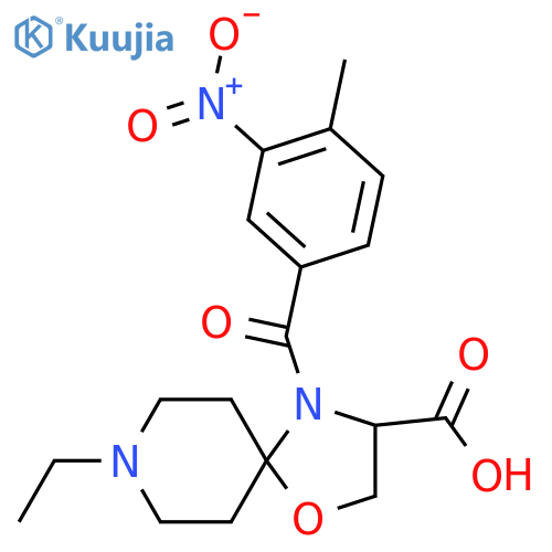 8-Ethyl-4-(4-methyl-3-nitrobenzoyl)-1-oxa-4,8-diazaspiro[4.5]decane-3-carboxylic acid structure