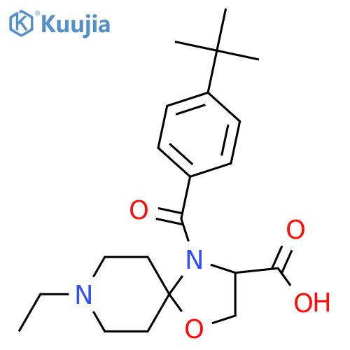 4-(4-Tert-Butylbenzoyl)-8-ethyl-1-oxa-4,8-diazaspiro[4.5]decane-3-carboxylic acid structure
