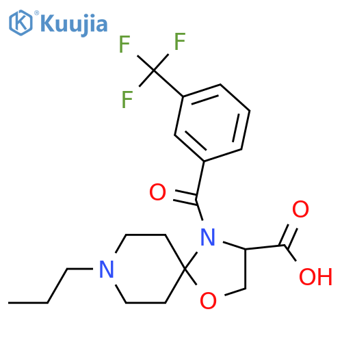 8-Propyl-4-[3-(trifluoromethyl)benzoyl]-1-oxa-4,8-diazaspiro[4.5]decane-3-carboxylic acid structure