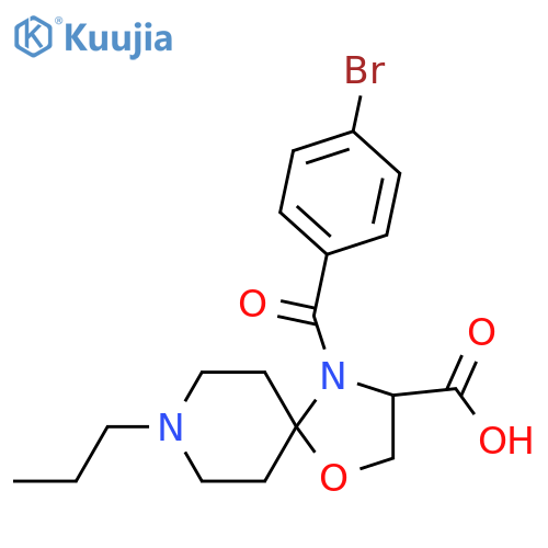 4-(4-Bromobenzoyl)-8-propyl-1-oxa-4,8-diazaspiro[4.5]decane-3-carboxylic acid structure
