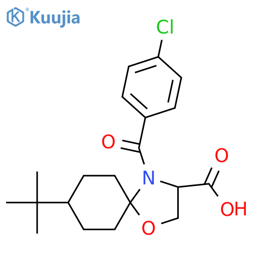 8-Tert-Butyl-4-(4-chlorobenzoyl)-1-oxa-4-azaspiro[4.5]decane-3-carboxylic acid structure