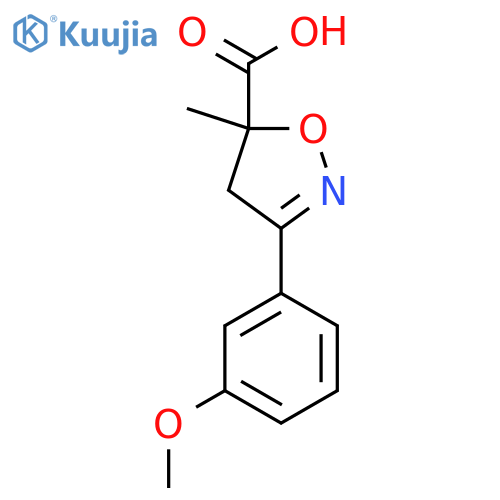 3-(3-Methoxyphenyl)-5-methyl-4,5-dihydro-1,2-oxazole-5-carboxylic acid structure