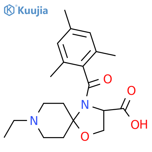 8-Ethyl-4-(2,4,6-trimethylbenzoyl)-1-oxa-4,8-diazaspiro[4.5]decane-3-carboxylic acid structure