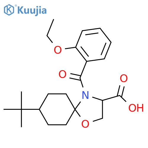 8-Tert-Butyl-4-(2-ethoxybenzoyl)-1-oxa-4-azaspiro[4.5]decane-3-carboxylic acid structure
