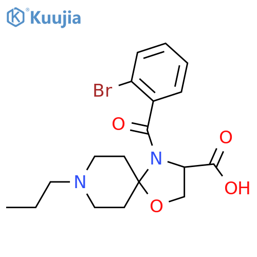 4-(2-Bromobenzoyl)-8-propyl-1-oxa-4,8-diazaspiro[4.5]decane-3-carboxylic acid structure
