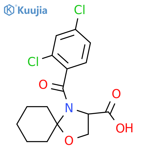 4-(2,4-Dichlorobenzoyl)-1-oxa-4-azaspiro[4.5]decane-3-carboxylic acid structure
