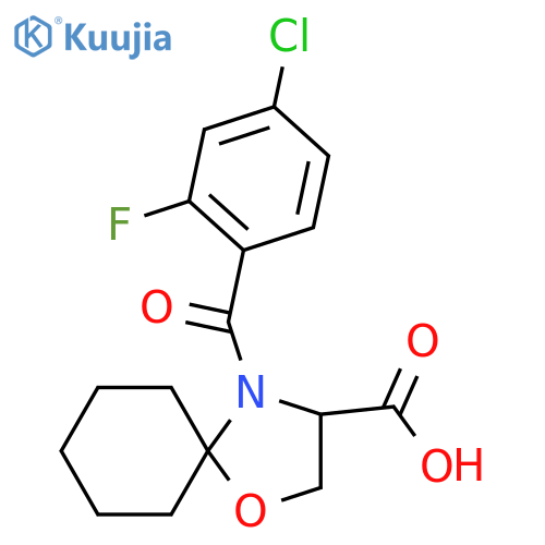 4-(4-Chloro-2-fluorobenzoyl)-1-oxa-4-azaspiro[4.5]decane-3-carboxylic acid structure